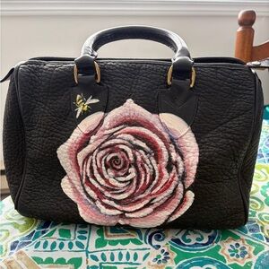 Dooney & Bourke Hand-Painted Leather Bag | NYC Artist Floral